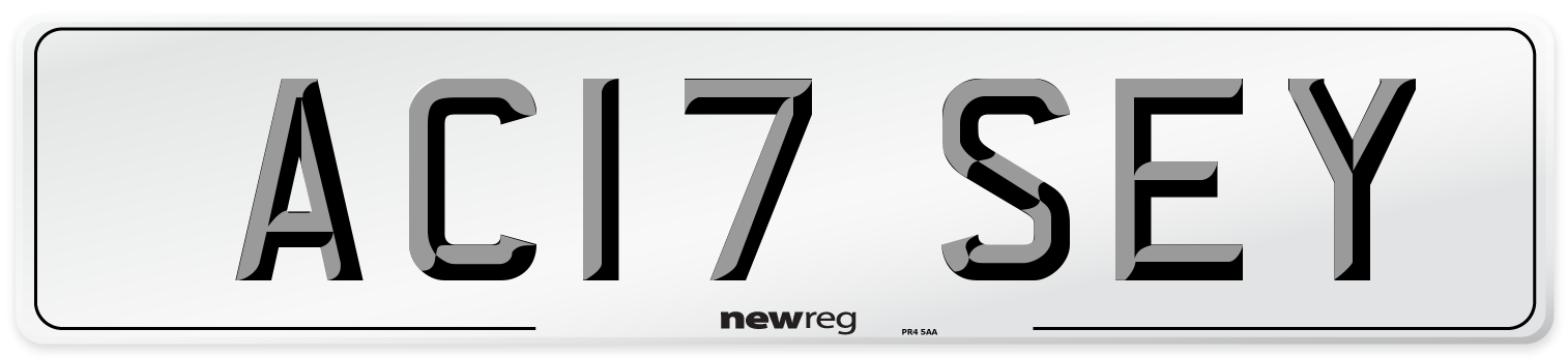 AC17 SEY Number Plate from New Reg